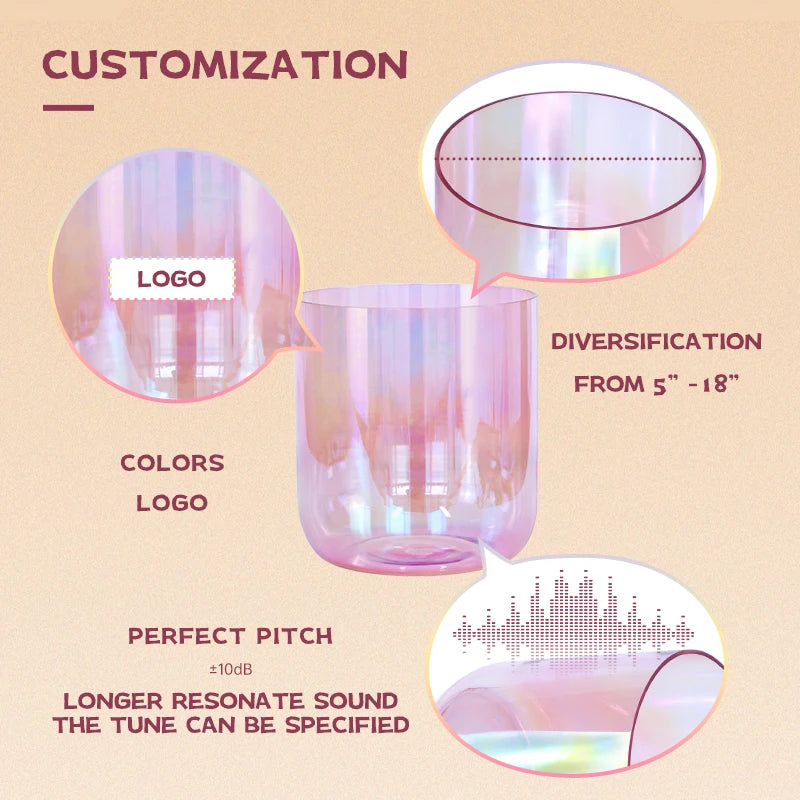 Sinfonía de Luz Set Sagrado de Cuencos de Cristal 432Hz para Armonía de Chakras
