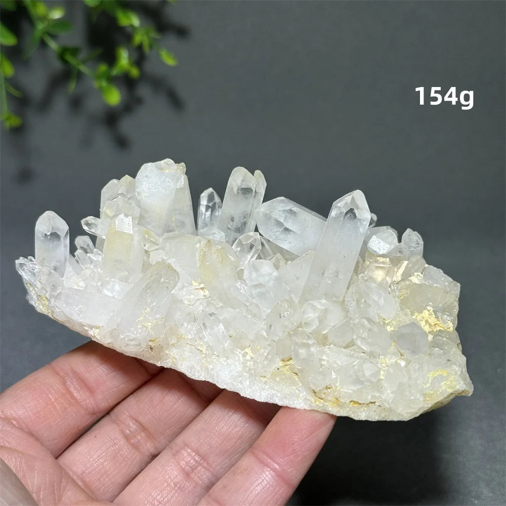 Cristal “Aliento de los Ángeles” Racimo de Cuarzo Blanco Natural
