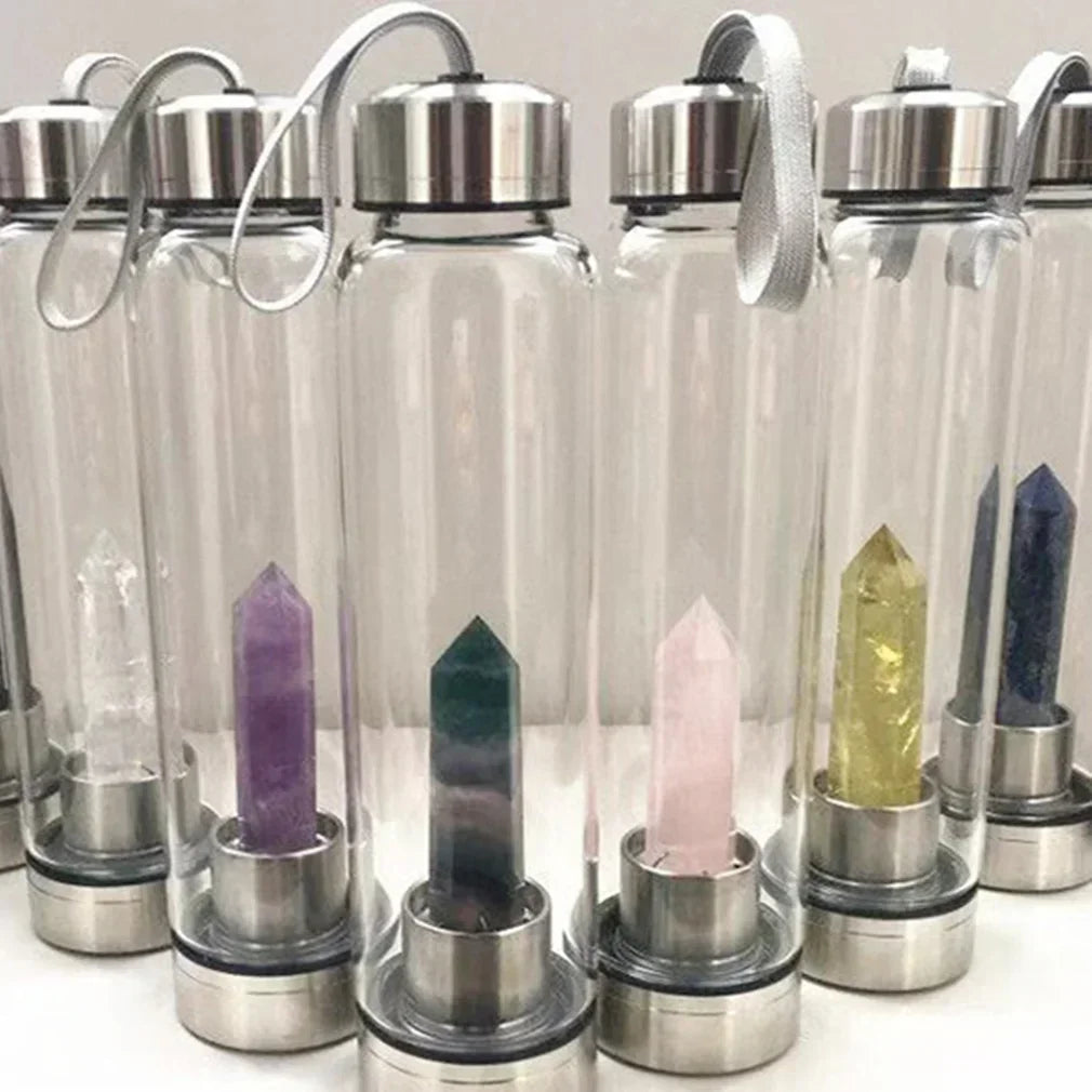 Botella Energética con Cristal Intercambiable Elige tu Piedra, Eleva tu Agua