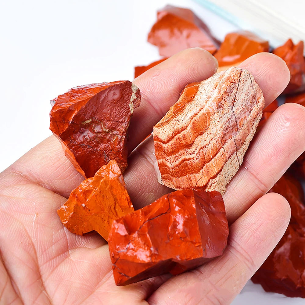 Cristal “Raíz de Fuego” Jaspe Rojo Natural en Bruto