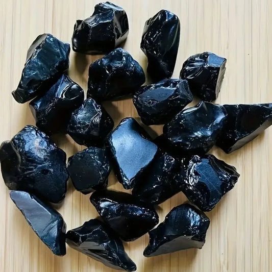 Cristal “Llama de Sombra” | Obsidiana Negra Natural en Bruto