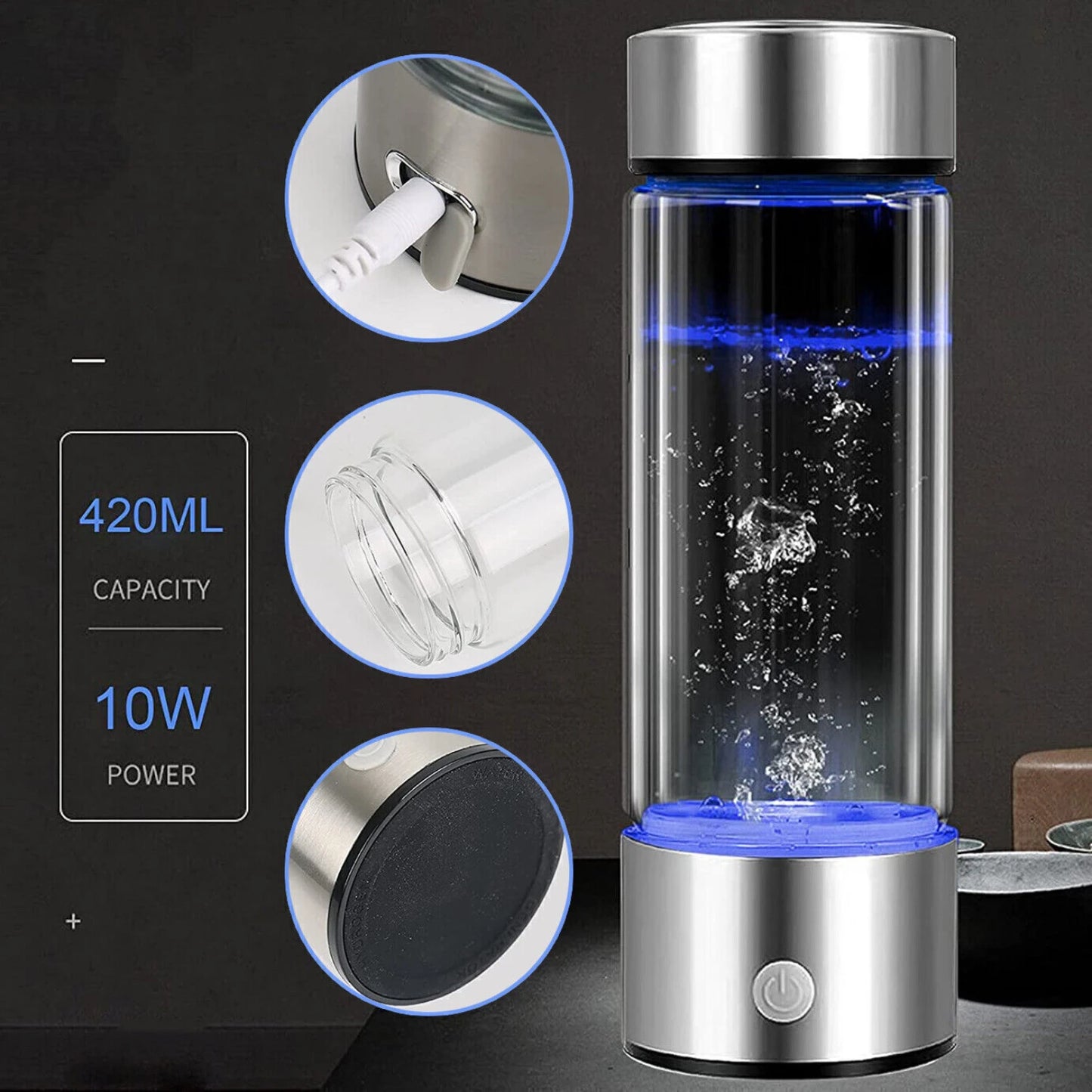 Botella de Agua Ionizadora Hidratación Consciente y Energía Vital