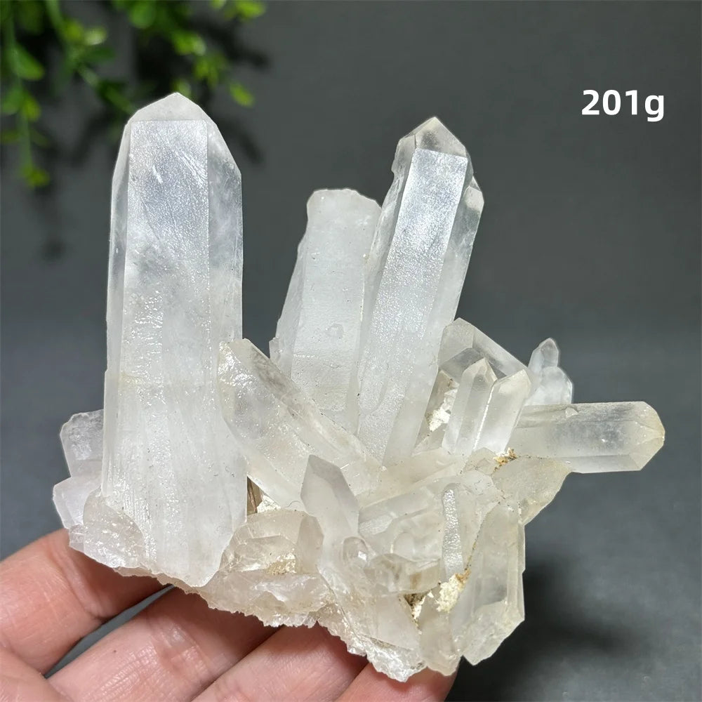 Cristal “Aliento de los Ángeles” Racimo de Cuarzo Blanco Natural