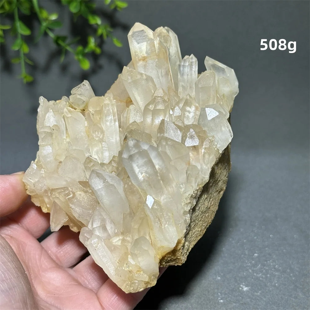 Cristal “Aliento de los Ángeles” Racimo de Cuarzo Blanco Natural